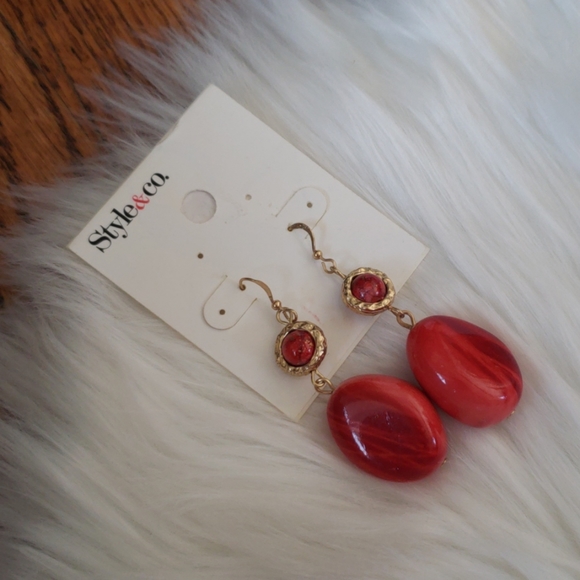 Style and co women earring gold and orange - Picture 5 of 8